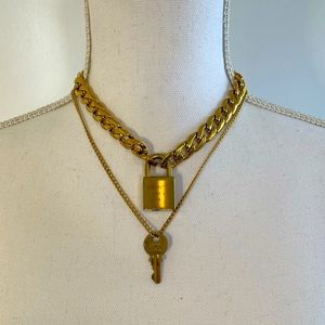 Repurposed Louis Vuitton lock/key necklace